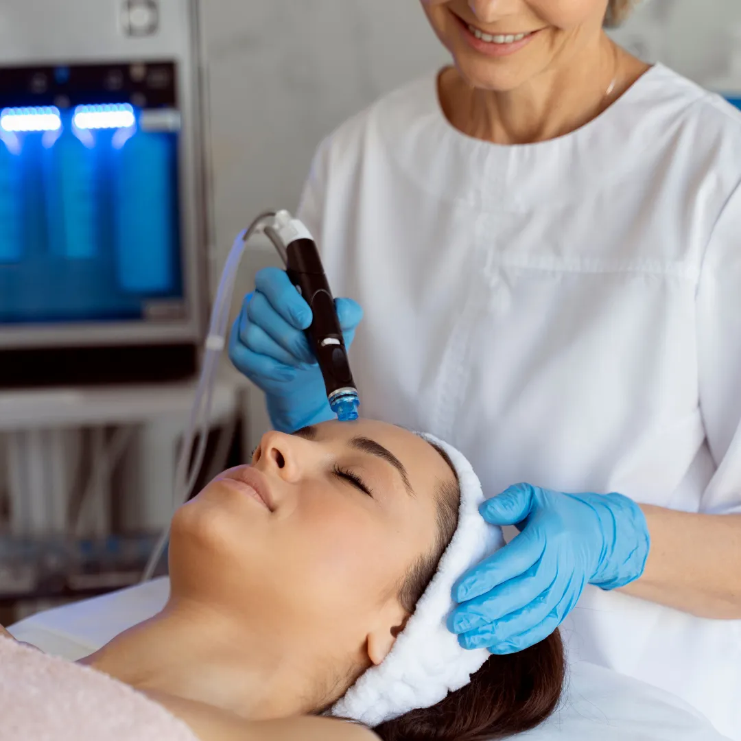 woman having hydrafacial treatment