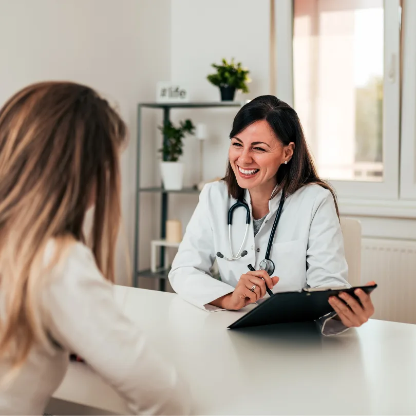 doctor talking with patient