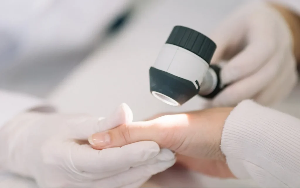 Dermatologist at the clinic