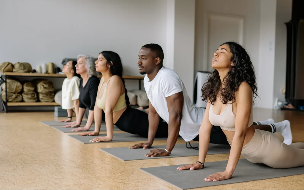 peope at yoga studio