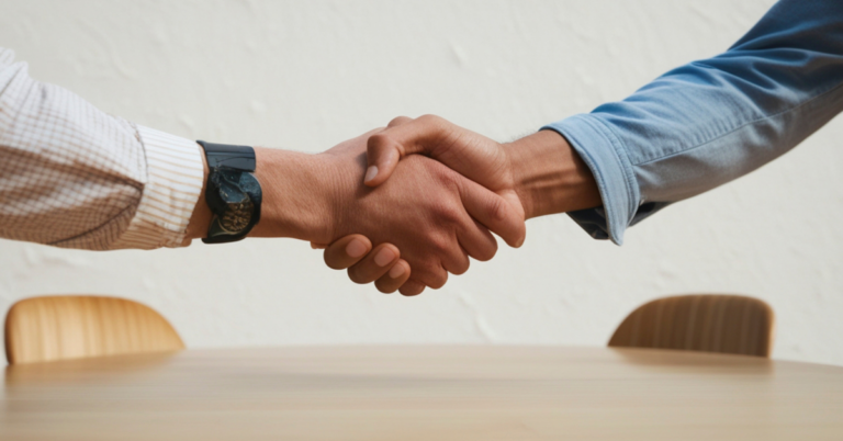 image of two people shaking hands for an article on how Digital Aesthetics is your clinic's ultimate partner for growth
