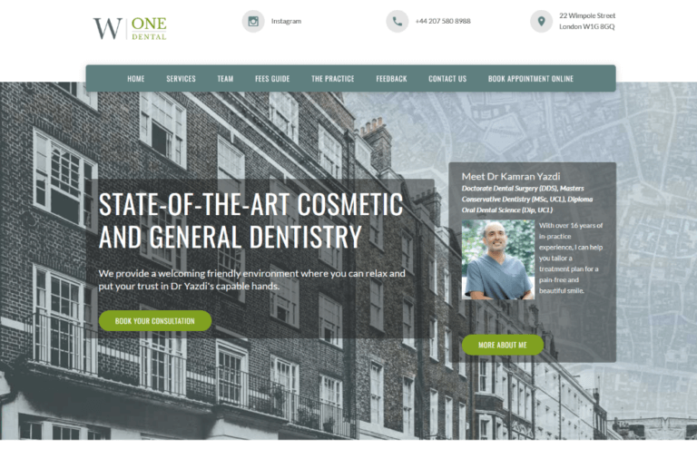 W1 Dental homepage
