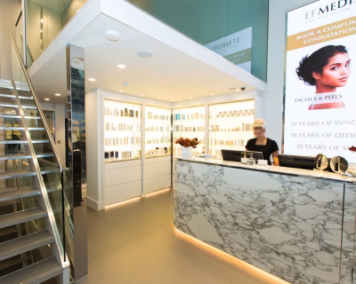 EF Medispa clinic reception interior